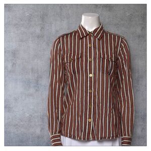 Tory Burch Multicolor Striped Button-Down Shirt blouse 4